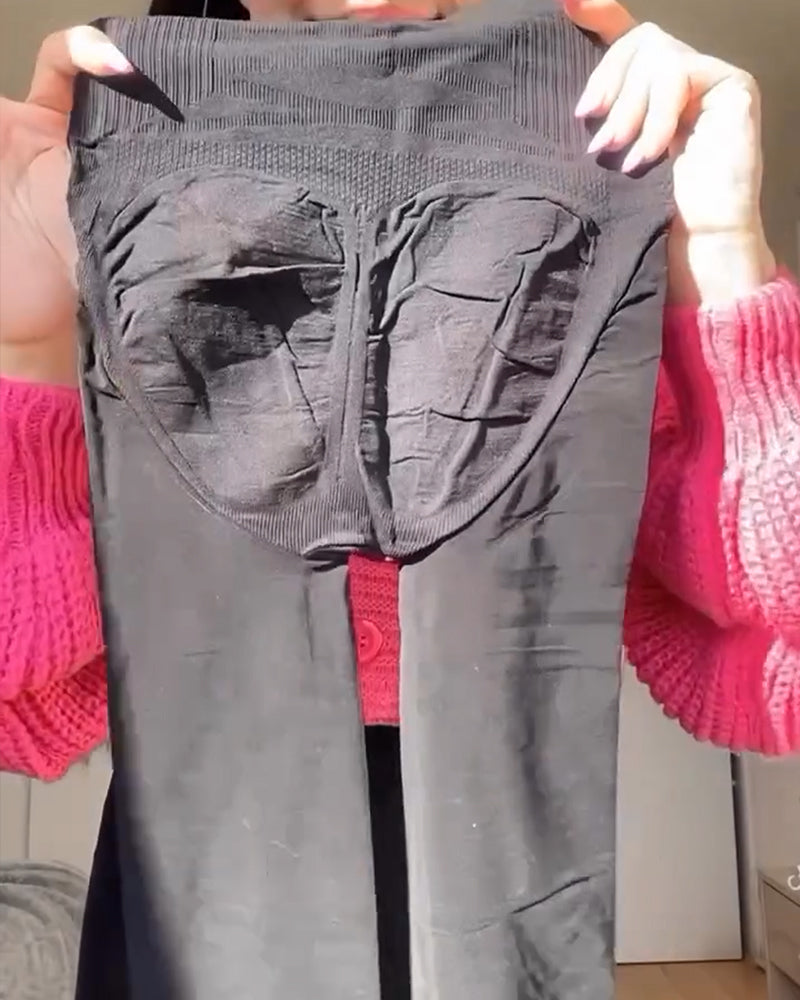 High-waisted Tummy-controlling Hip-lifting Stretch Leggings