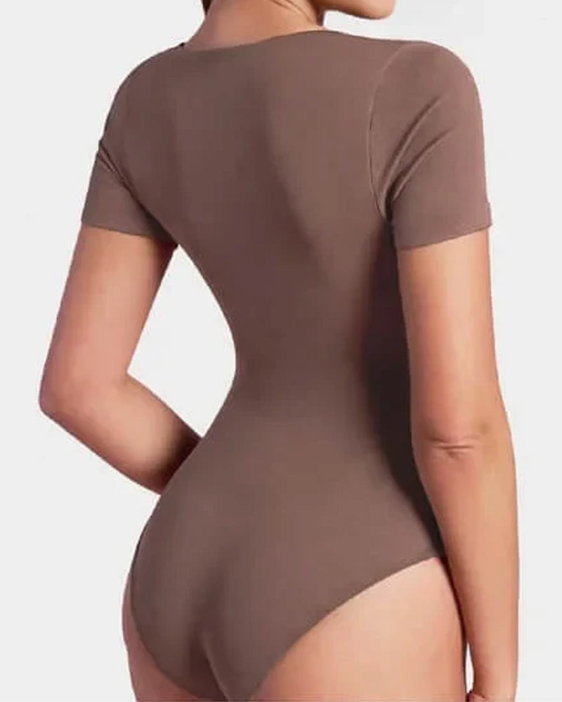 Women's Tummy-Control Seamless Shaping Short-Sleeved Bodysuit