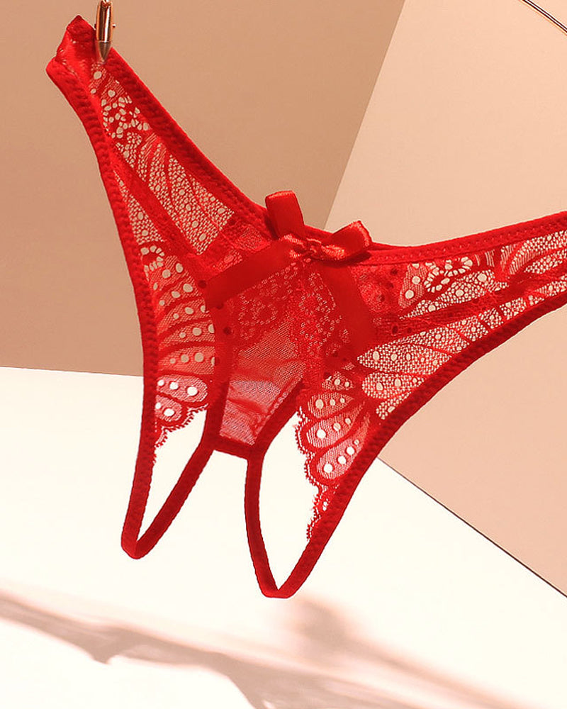 Sexy Lace Crotchless Stretch Thong