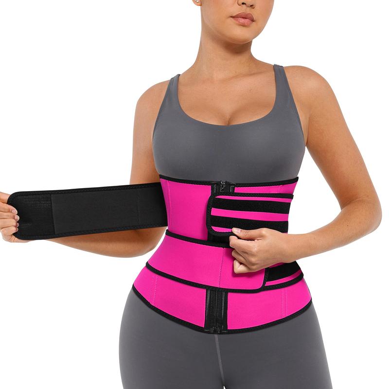 Women's Neoprene Corset Waist Cincher with Double Belts