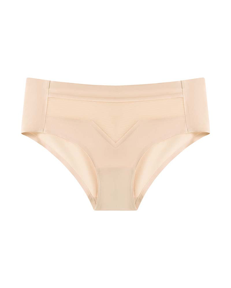 Mid-Waist Ice Silk Naked Invisible Underwear
