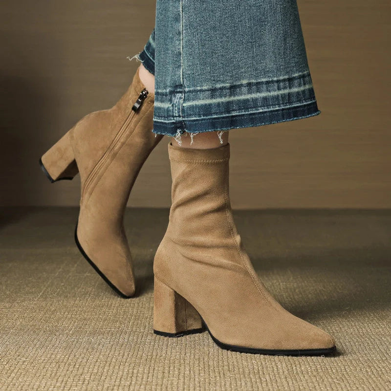 Tylia Genuine Suede Boots - Everyday Elegance