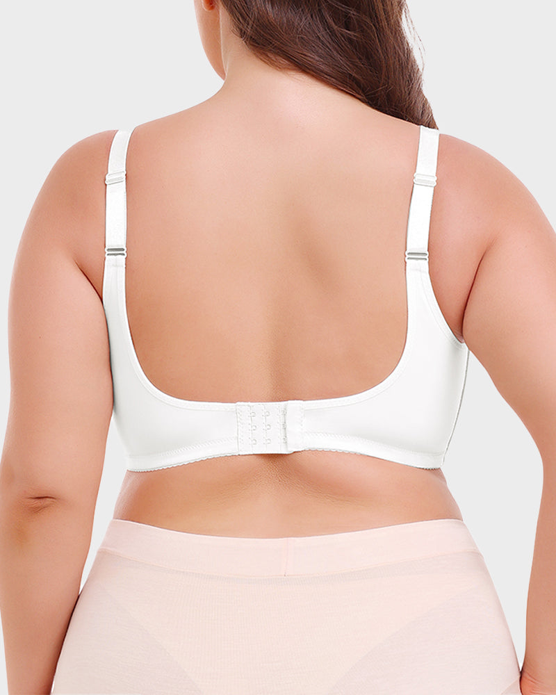 Floralshe®Full Coverage Lace Trim Minimizer Bra