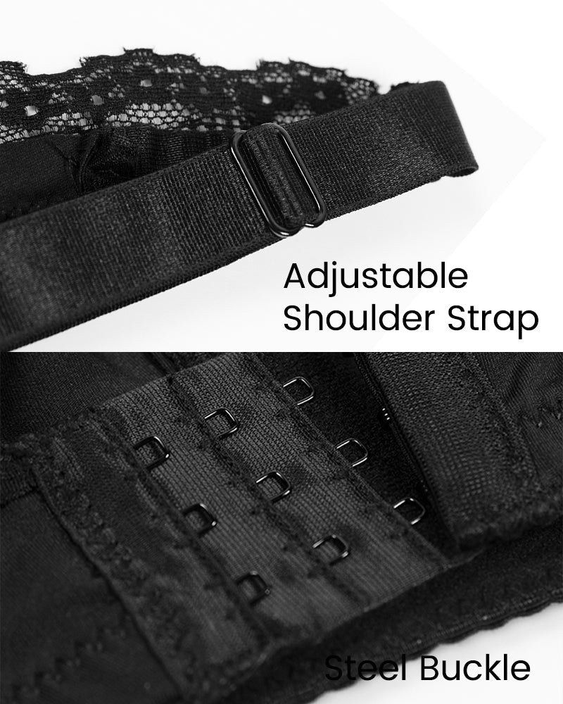 Floralshe®Full Coverage Lace Trim Minimizer Bra