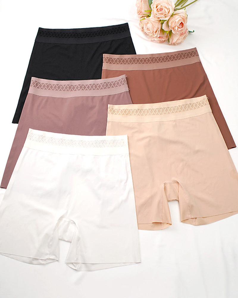 Solid Color Hip-Lifting and Tummy-Controlling Mid-Rise Body-Shaping Shorts