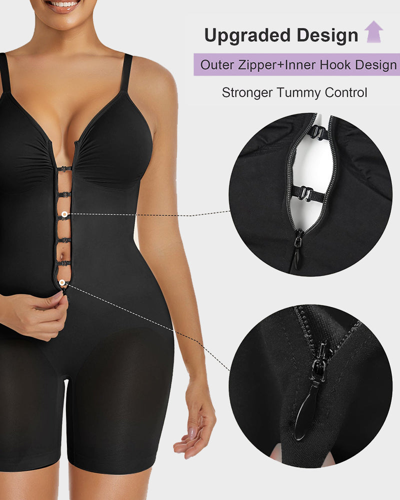 Tummy Control Zipper Bodysuit Shapewear