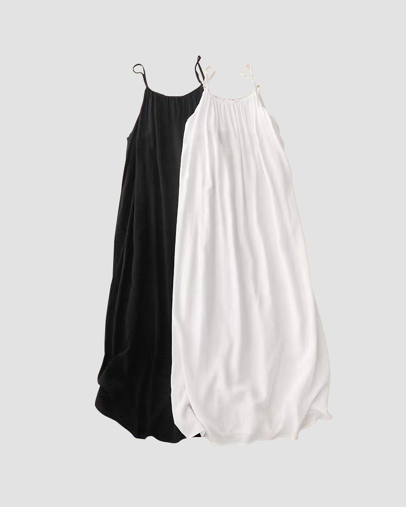 Women's Solid Color Backless Cami Dress