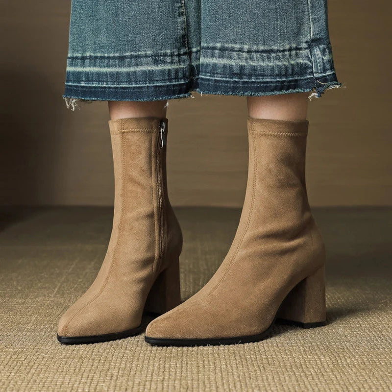 Tylia Genuine Suede Boots - Everyday Elegance