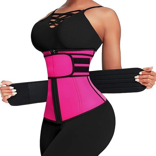 Women's Neoprene Corset Waist Cincher with Double Belts