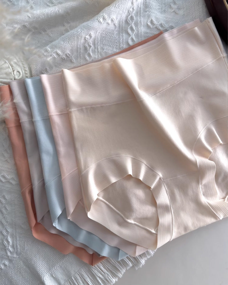 5-Pack Pure Cotton High Waist Seamless Antibacterial Breathable Crotch Briefs