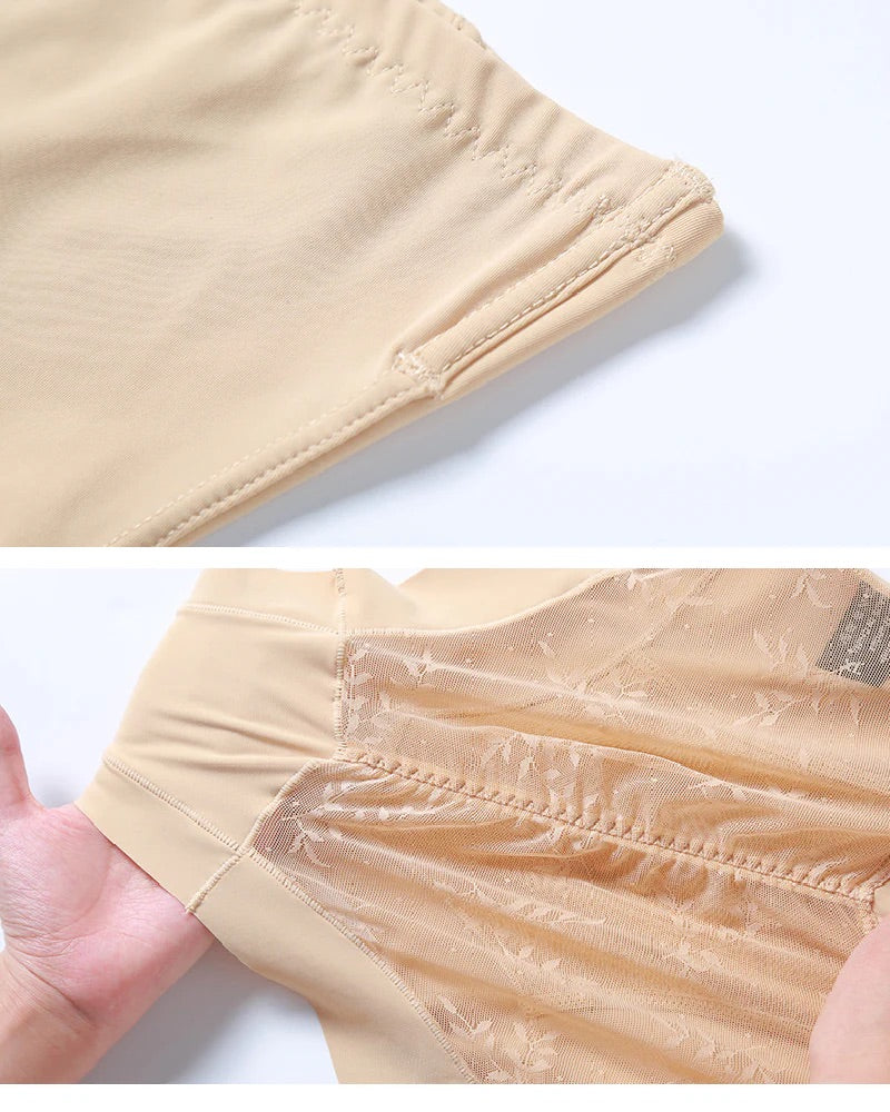 Women's High Waist Tummy Control Mesh Breathable Hip Lifting Body Shaping Panties