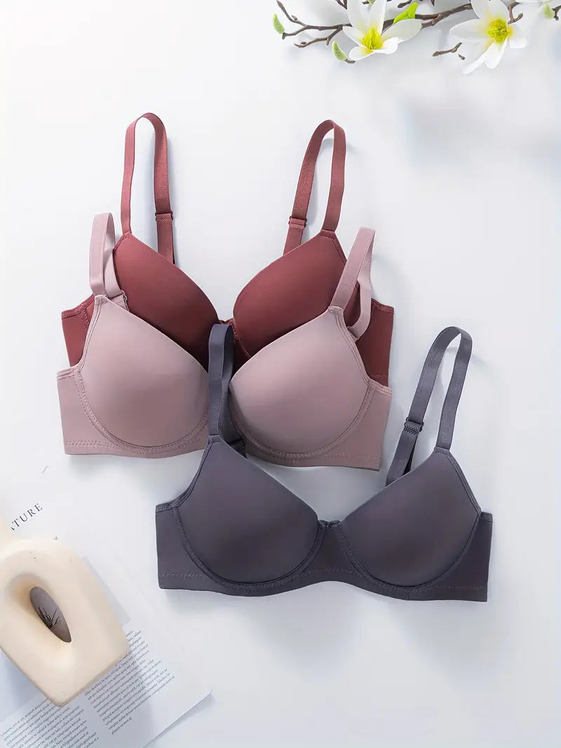 Classic Solid Women's Everyday Bra 3-Pack