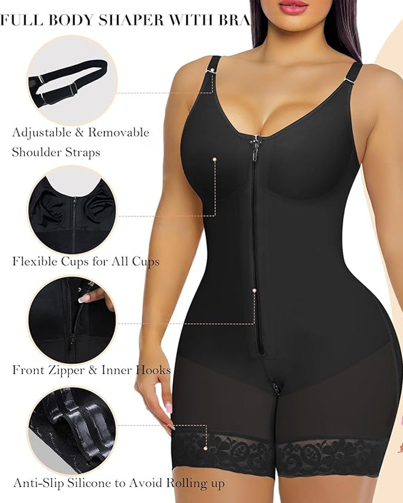 Women's Belly Tummy Lifting Butt Lifting Zipper Postpartum Body Shaper