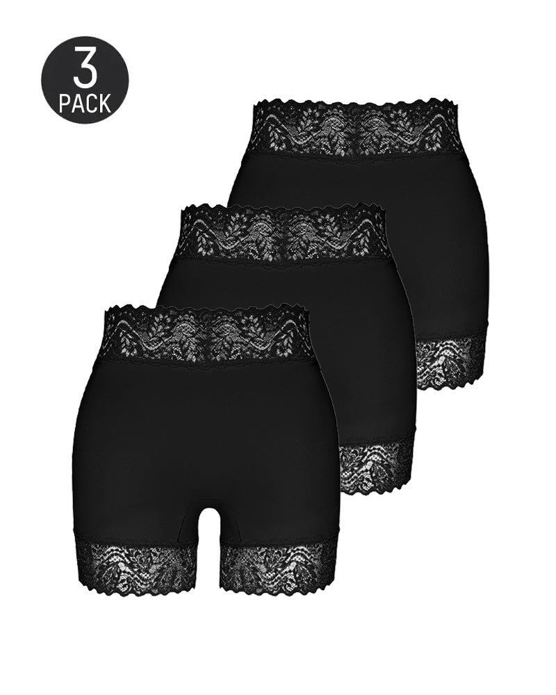Mid-Rise Seamless Breathable Lace Boxer Shorts
