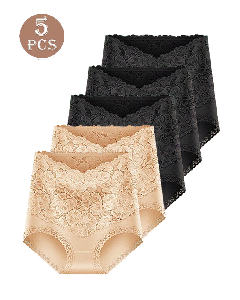 5-Pack Women's Lace High Waist Stretch Briefs