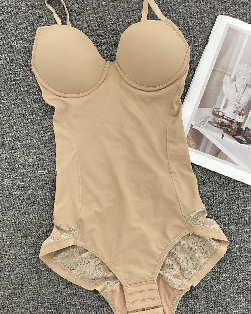 Women's Tummy-Control Sleeveless Tube Top Hip Lace One-Piece Body Shaper