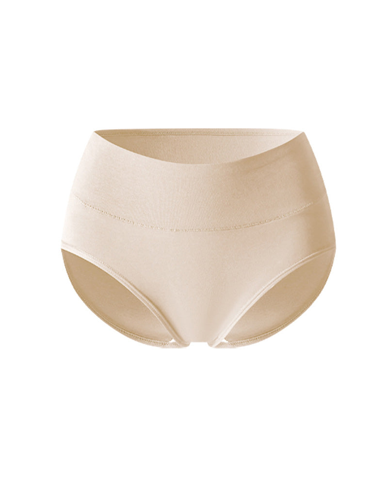 Women's Cotton Skin-Friendly Breathable Slim High Waist Elastic Solid Color Underwear
