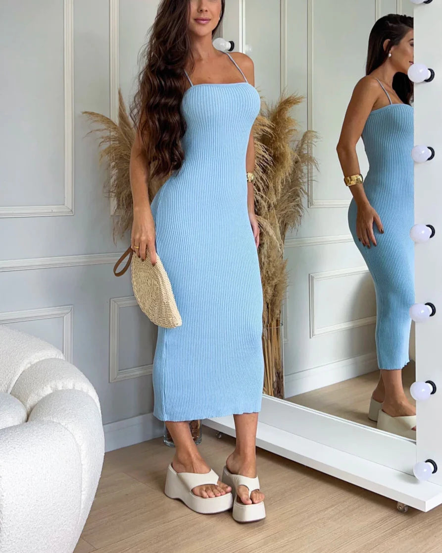 Aurora Listrado Tricot Dress