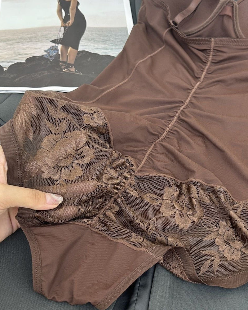 Women's Tummy-Control Sleeveless Tube Top Hip Lace One-Piece Body Shaper