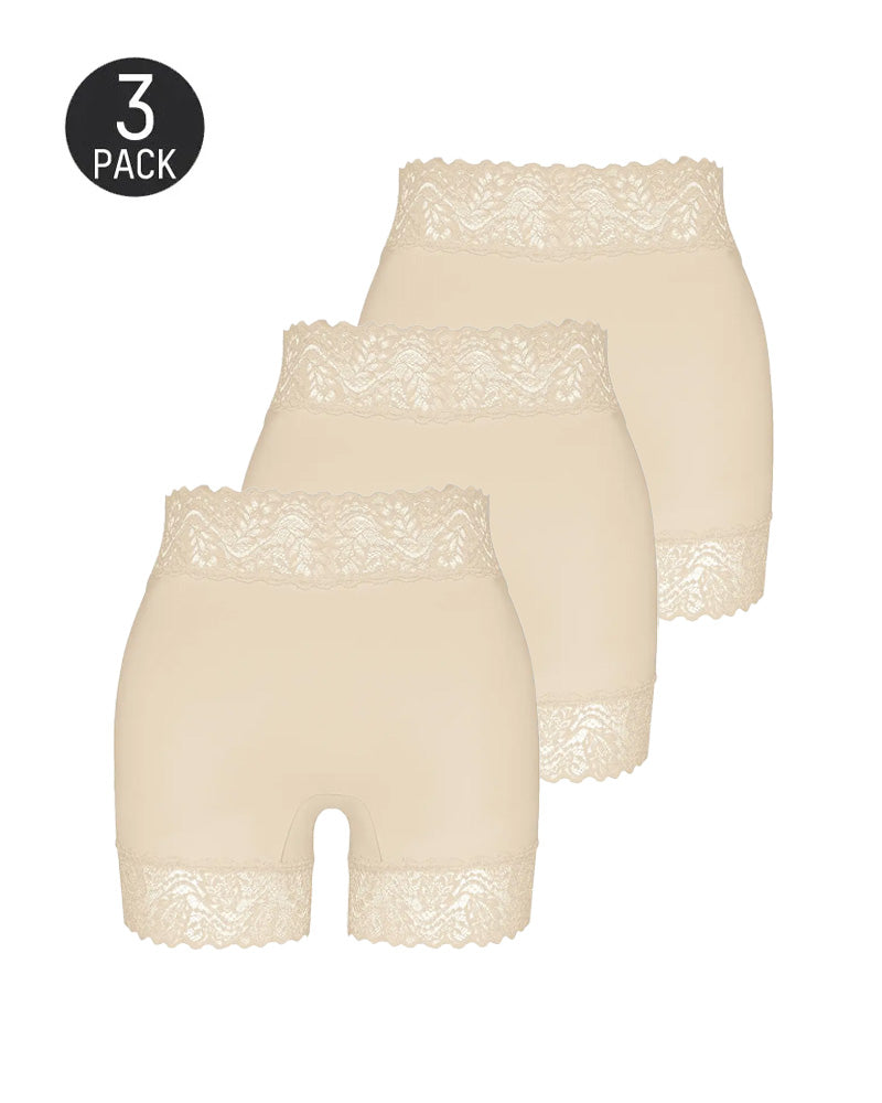 Mid-Rise Seamless Breathable Lace Boxer Shorts