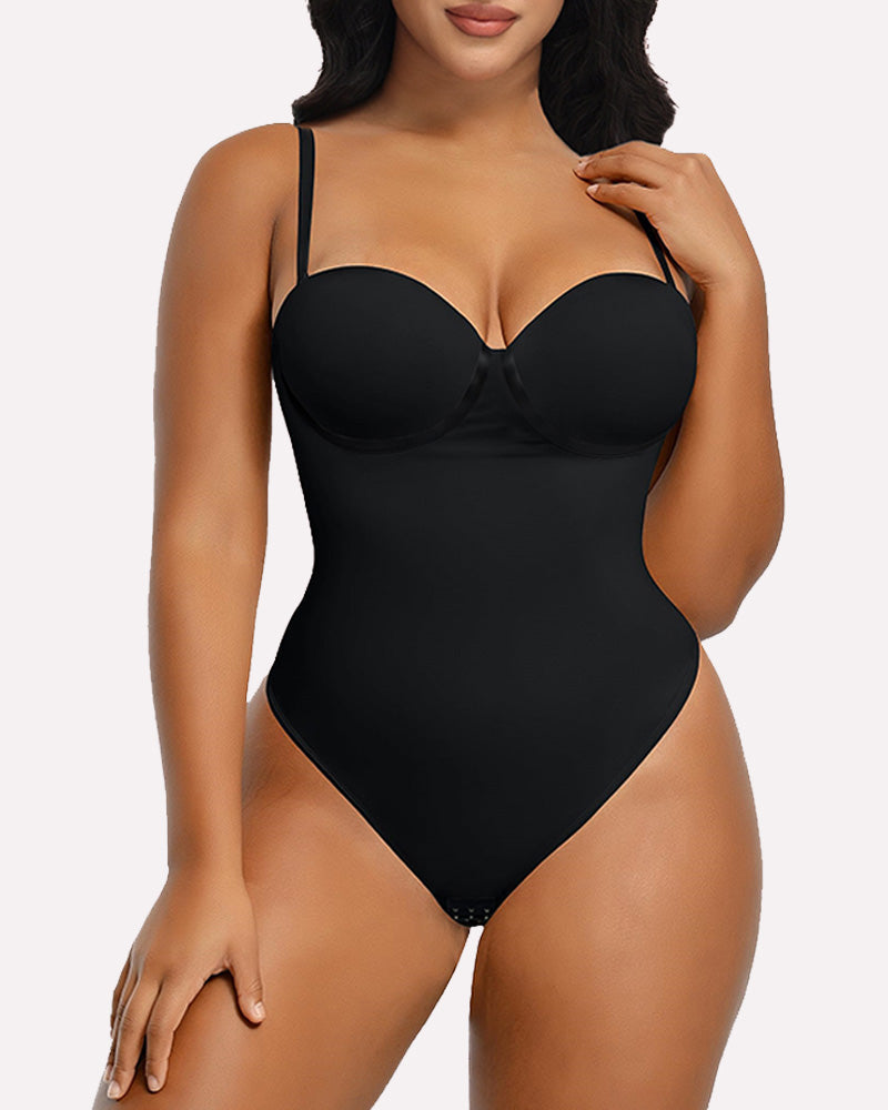 Back Lace-up Bodysuit Thong Seamless Shapewear