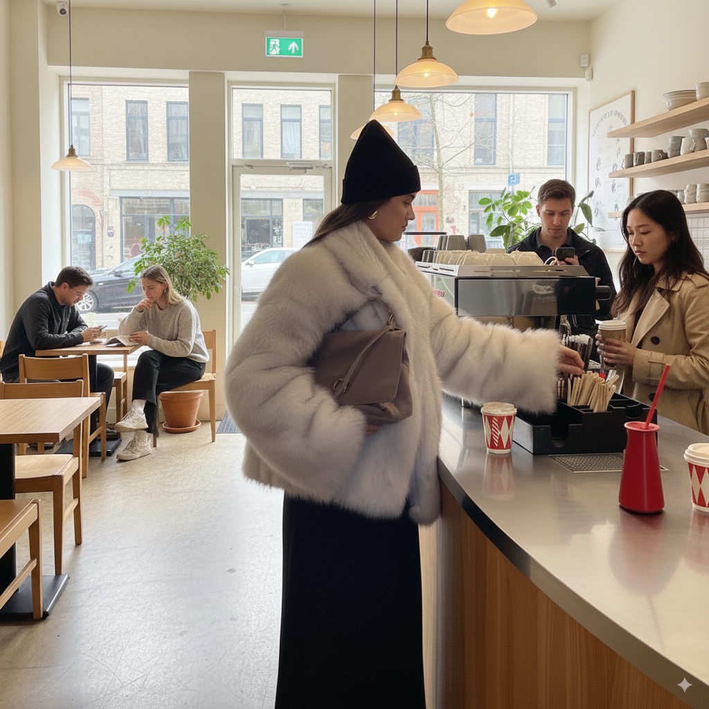 Neo Mint Oversized Fur Coat - Stay Chic & Warm!