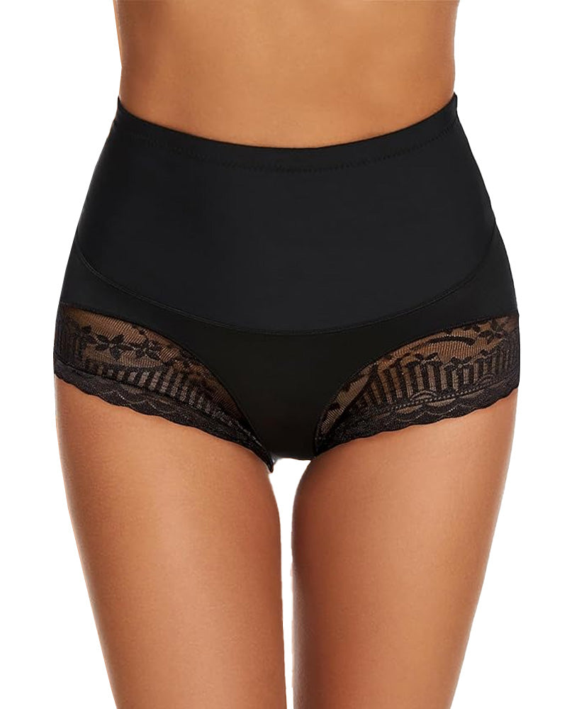 Women's High Waist Lace Thin Tummy Control Seamless Body Shaping Panties