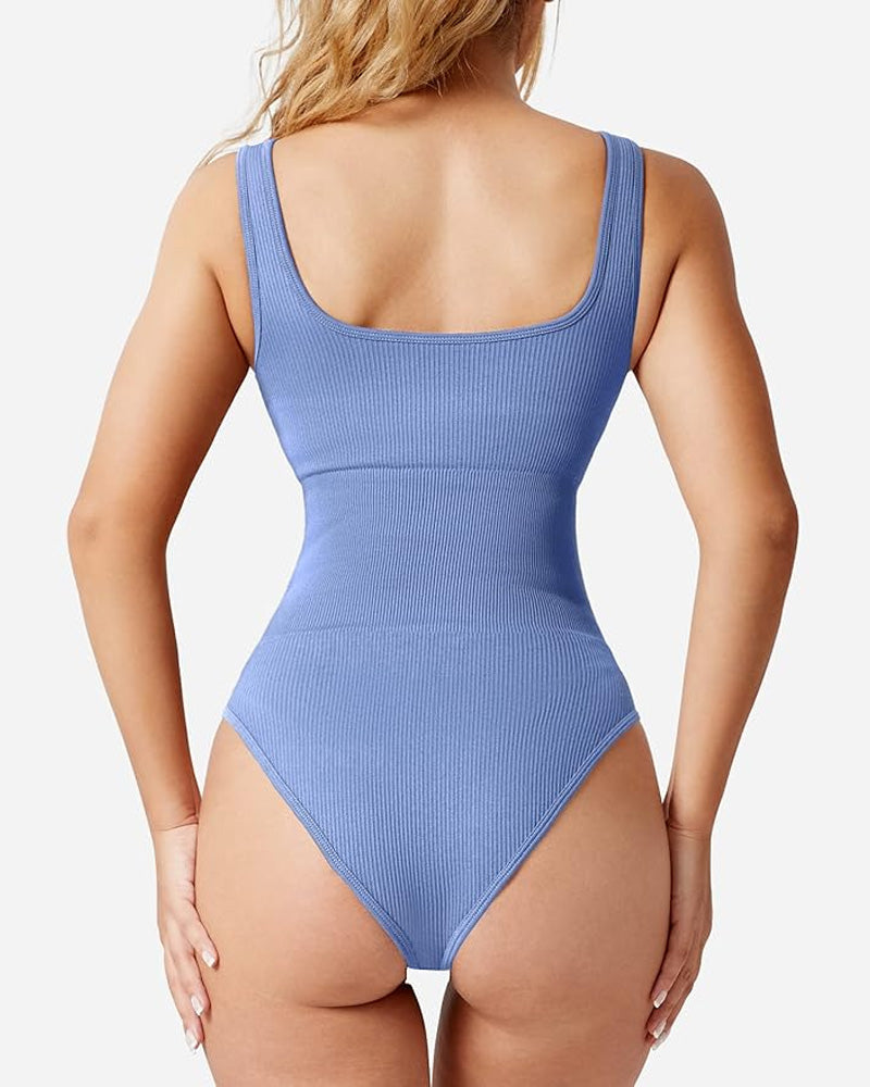 Women's Ribbed Sleeveless Bodycon Bodysuit