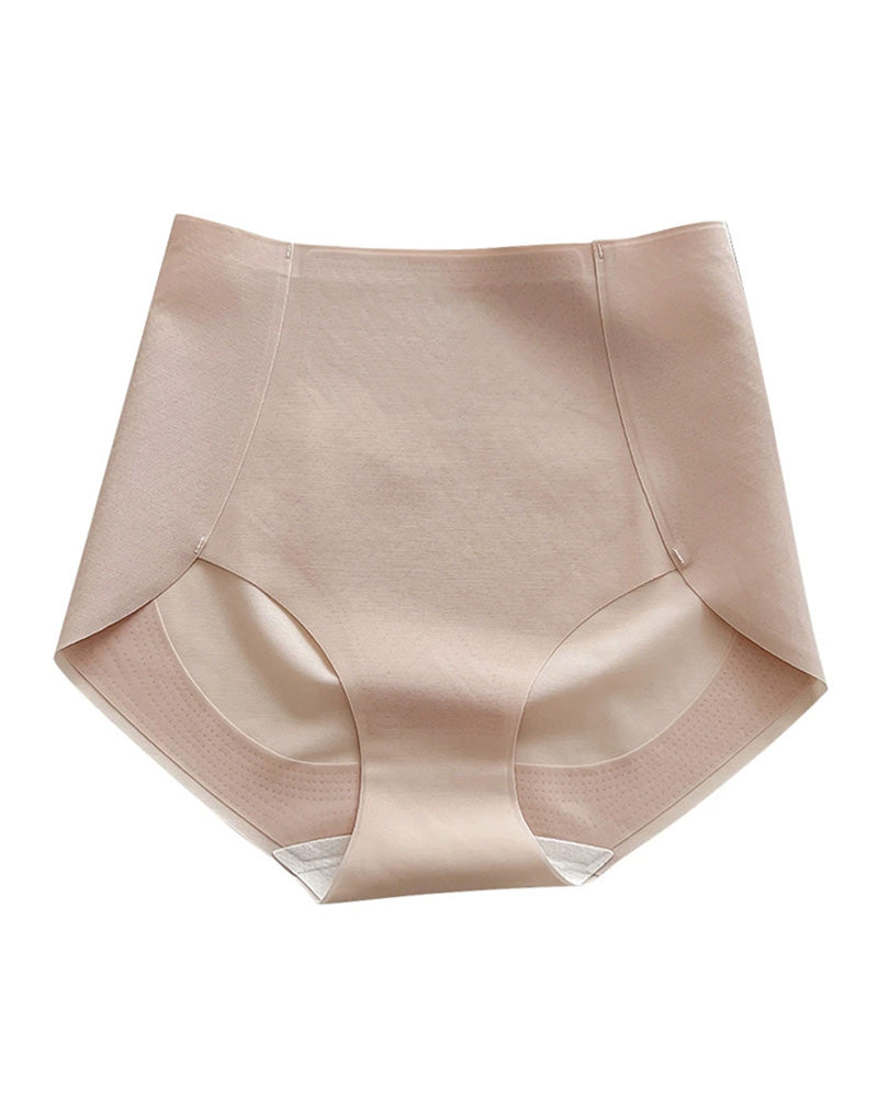 Women's seamless ice silk comfortable hip-lifting high waist panties