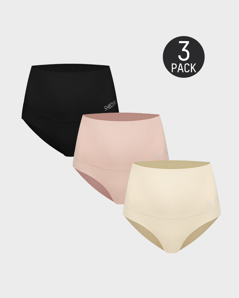 3-Pack High Waisted Tummy Control Brief Panties