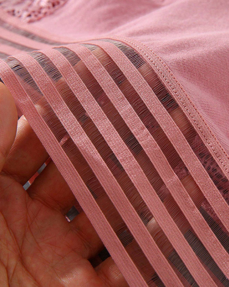 Women's Sexy High Waist Tummy Control Seamless Flower Lace Breathable Panties