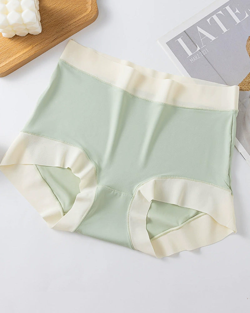 Women's Ice Silk Seamless High Waist Breathable Pure Cotton Crotch Underwear