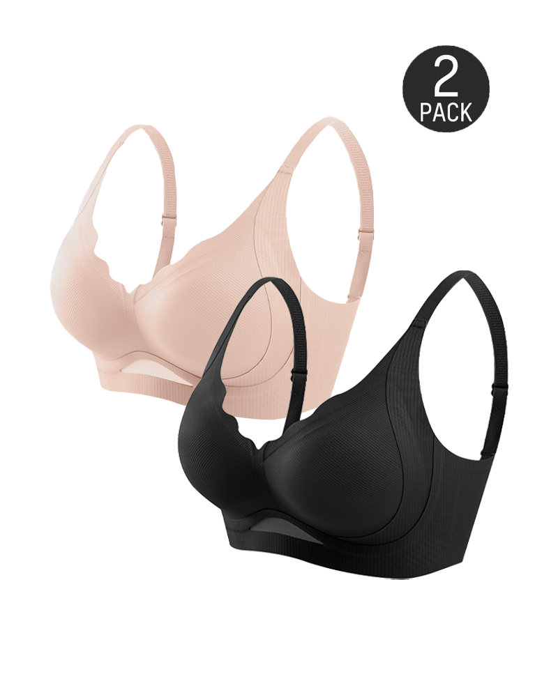 Scalloped Wireless Bras with Mesh