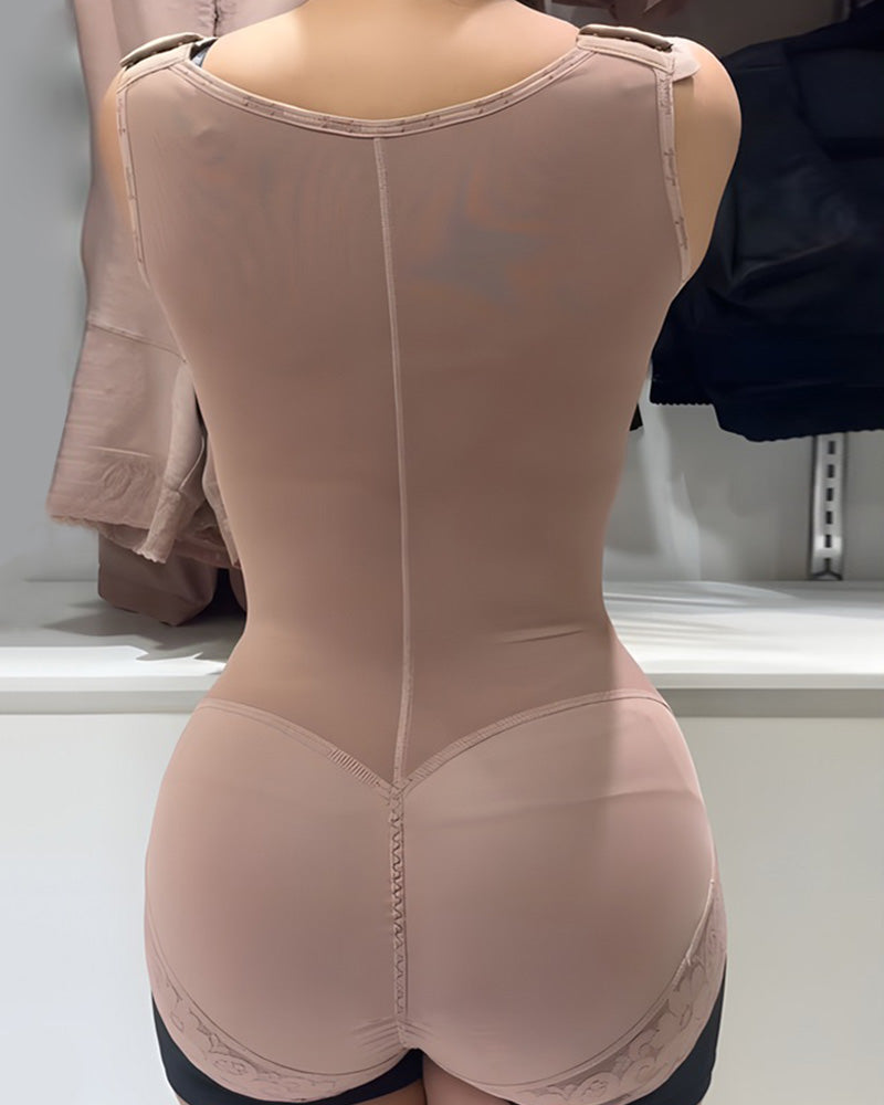 Women's Tummy-Controlling Buttocks-Lifting Lace Patchwork One-Piece Body Shaper