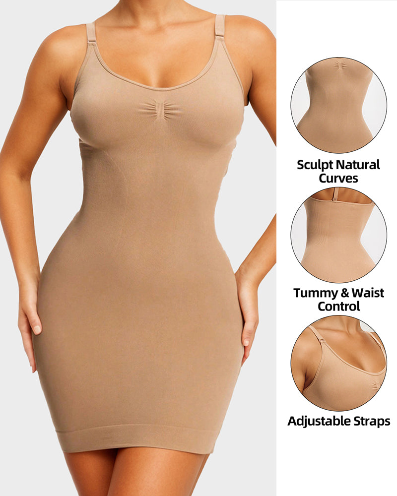 Floralshe®Scoop Neck Seamless Tummy Control Shaping Dress