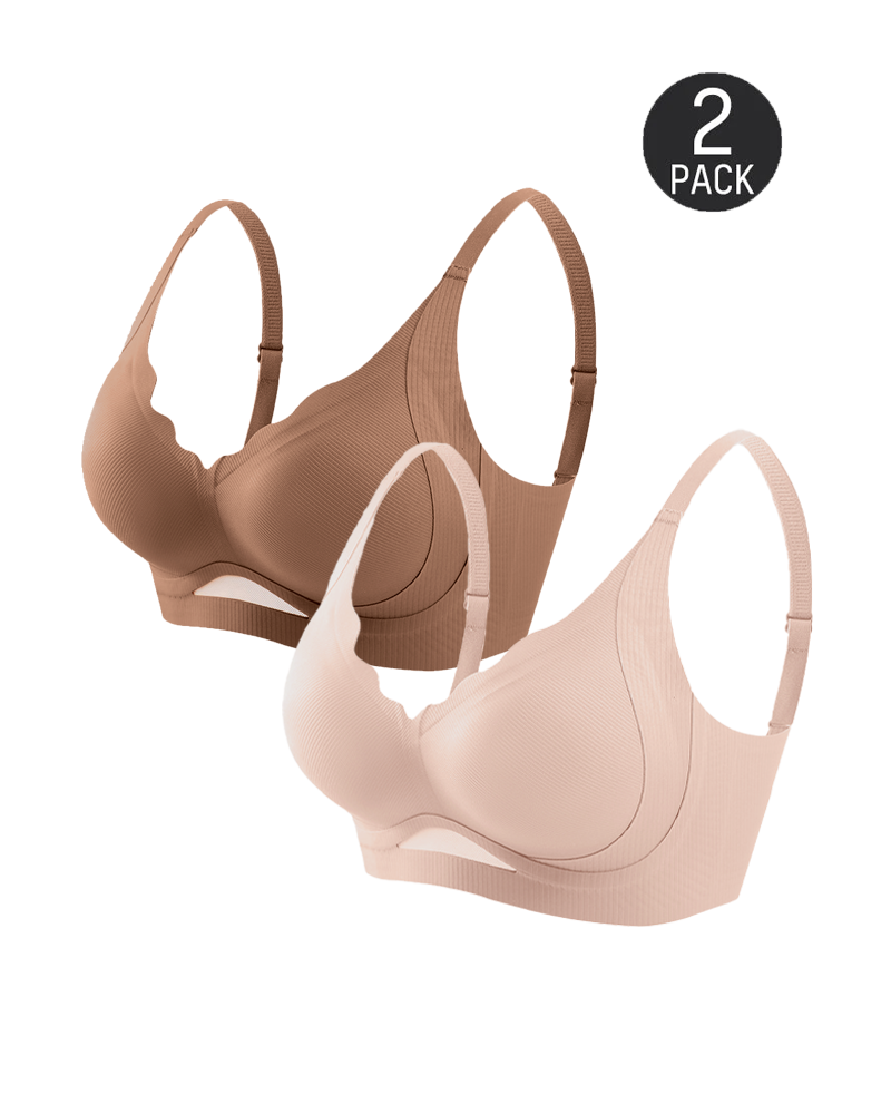 Scalloped Wireless Bras with Mesh