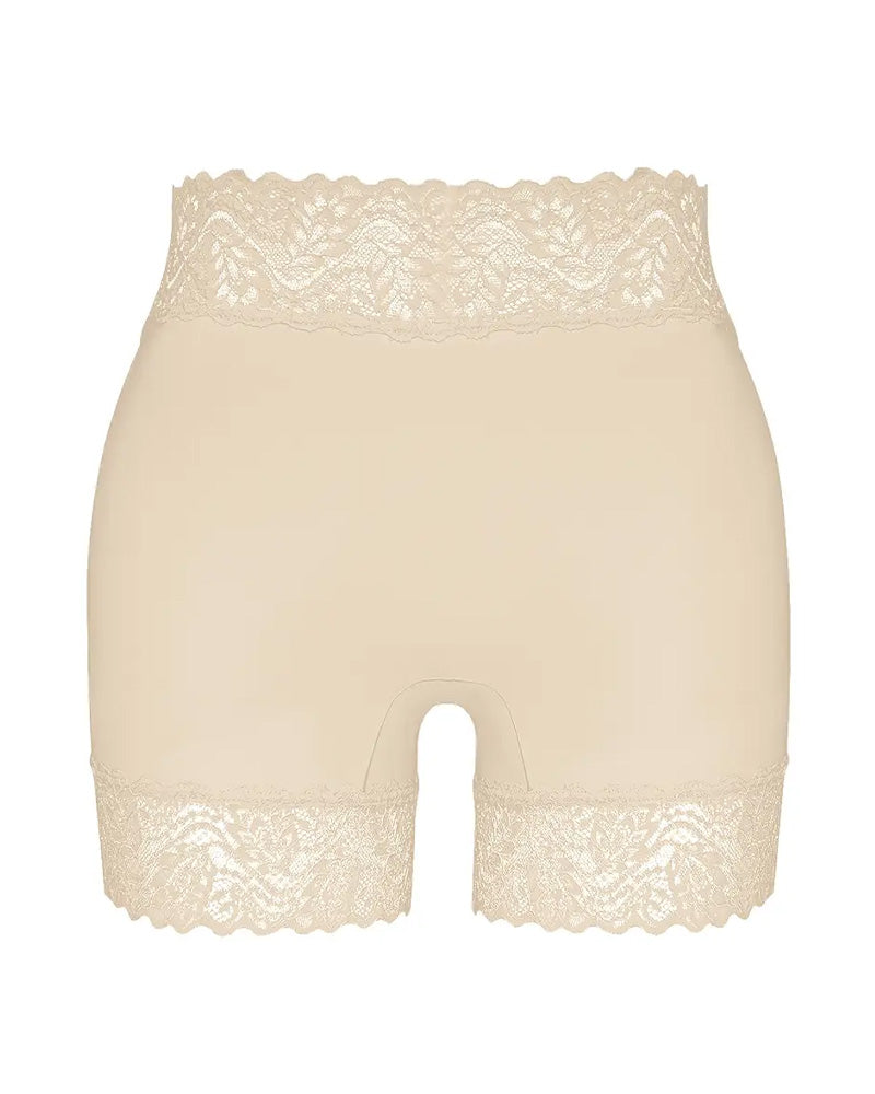 Mid-Rise Seamless Breathable Lace Boxer Shorts