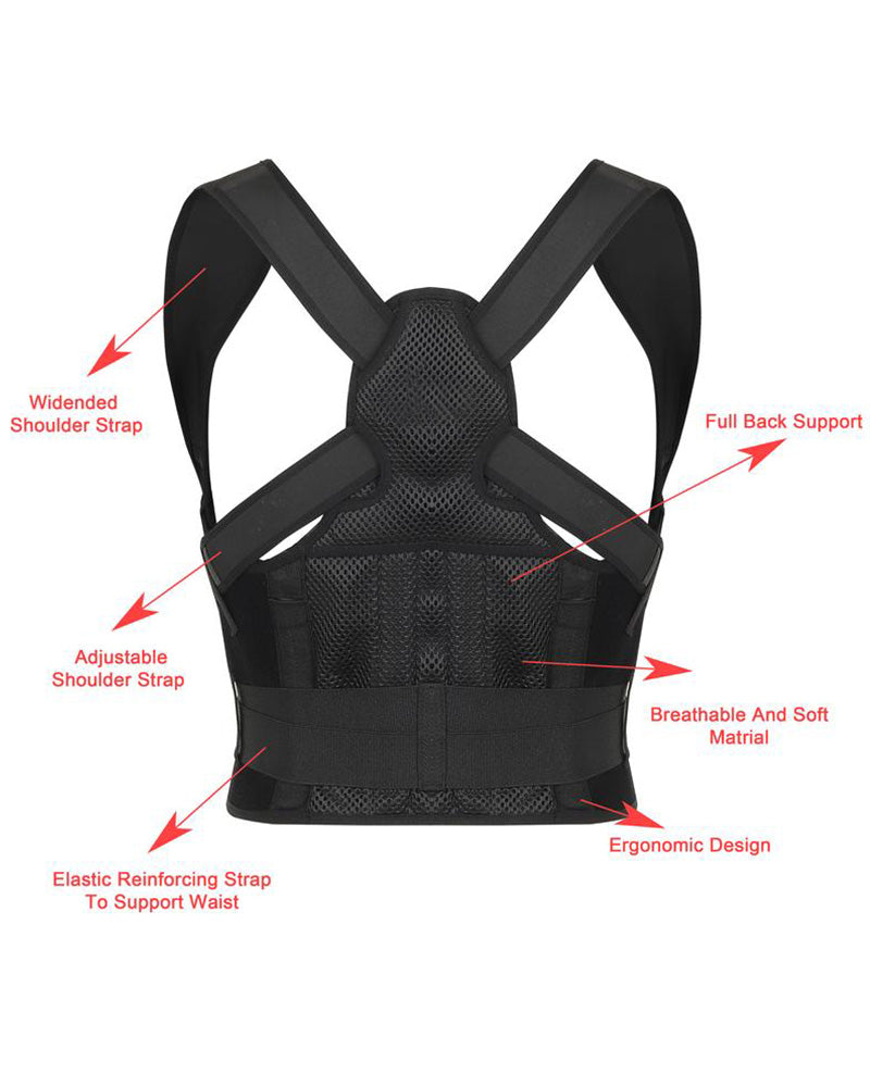 Adult Breathable Mesh Support Invisible Shoulder Open Back Posture Back Corrector