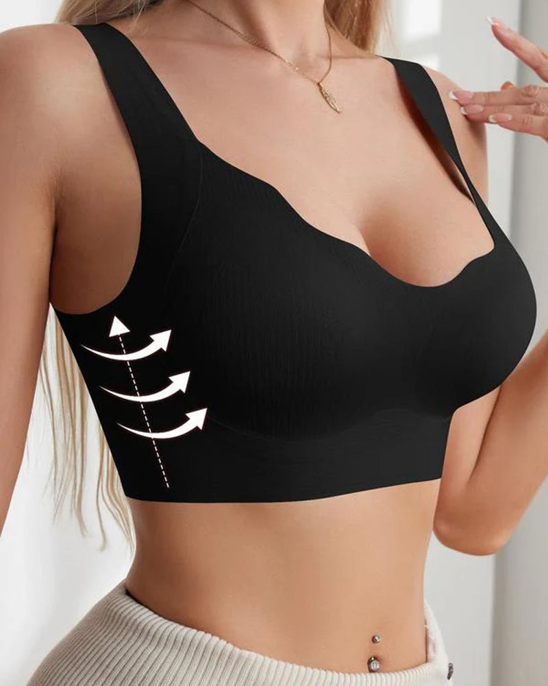 Women's Solid Wireless Push Up Bra, Breathable Comfortable Lingerie Top for Daily Wear, Women's Lingerie for All Seasons, Underwear