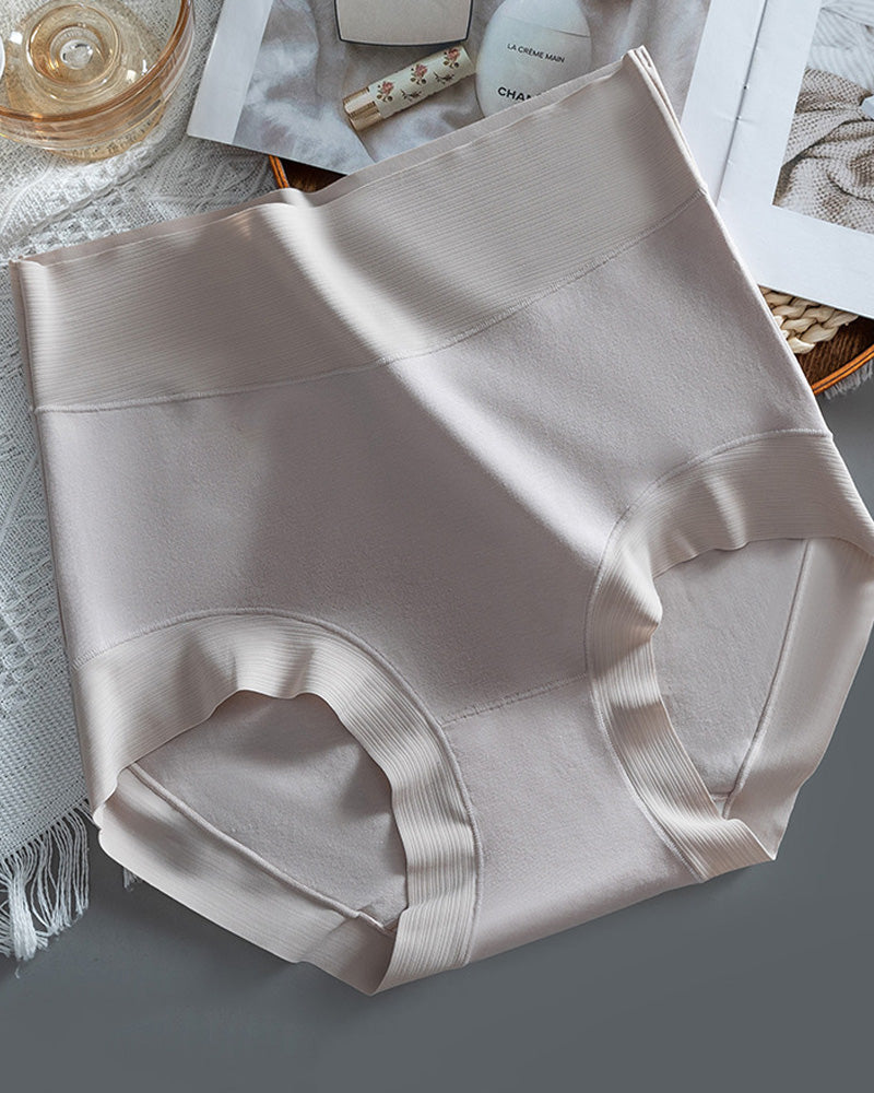 5-Pack Pure Cotton High Waist Seamless Antibacterial Breathable Crotch Briefs