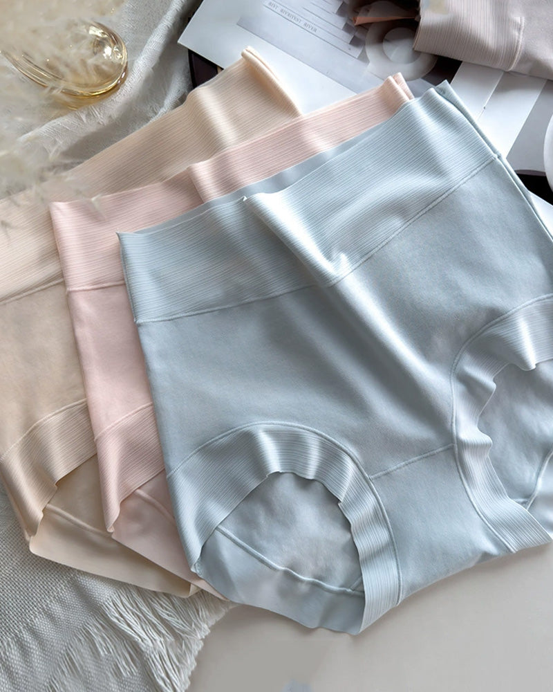 5-Pack Pure Cotton High Waist Seamless Antibacterial Breathable Crotch Briefs