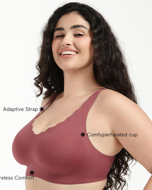 Soft V-Neck Scalloped Bra