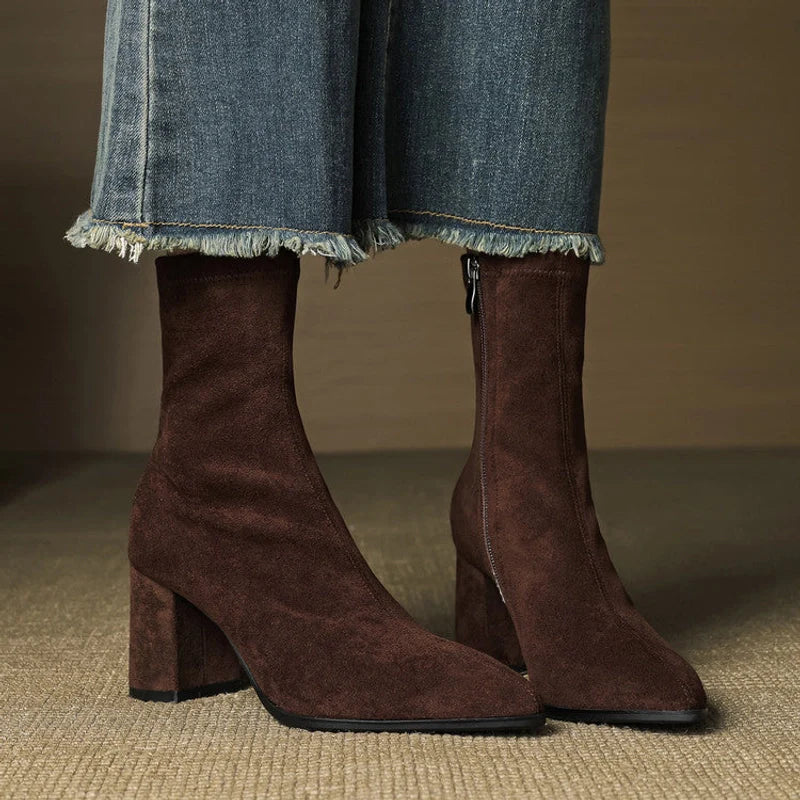Tylia Genuine Suede Boots - Everyday Elegance