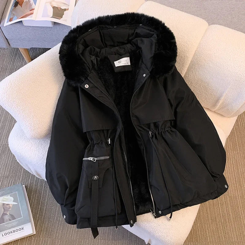 Fleece Lined Hooded Down Jacket - Ultimate Winter Comfort Awaits!