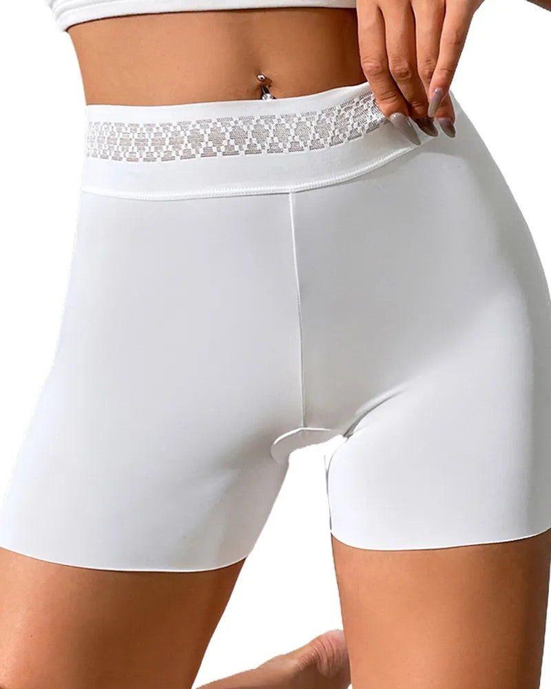Solid Color Hip-Lifting and Tummy-Controlling Mid-Rise Body-Shaping Shorts