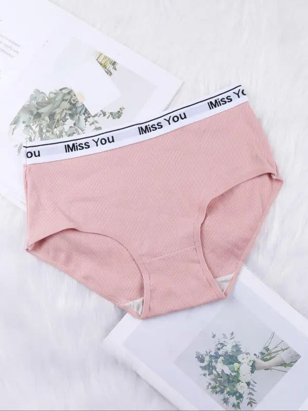 Floralshe®Women's Letter Tape Ribbed Seamless Knicker