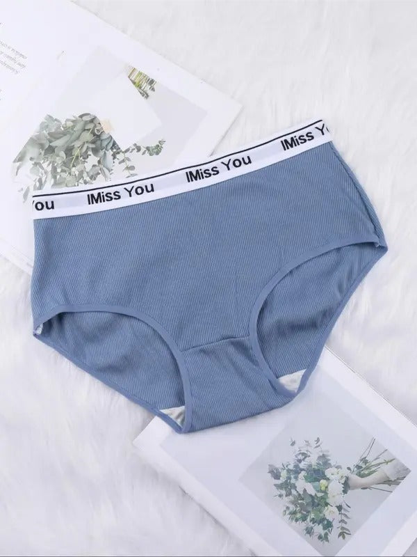 Floralshe®Women's Letter Tape Ribbed Seamless Knicker