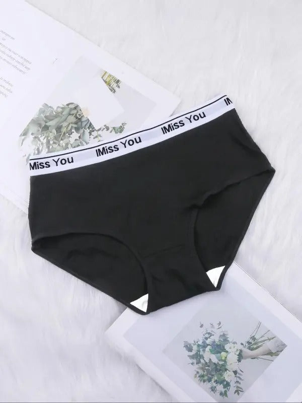 Floralshe®Women's Letter Tape Ribbed Seamless Knicker