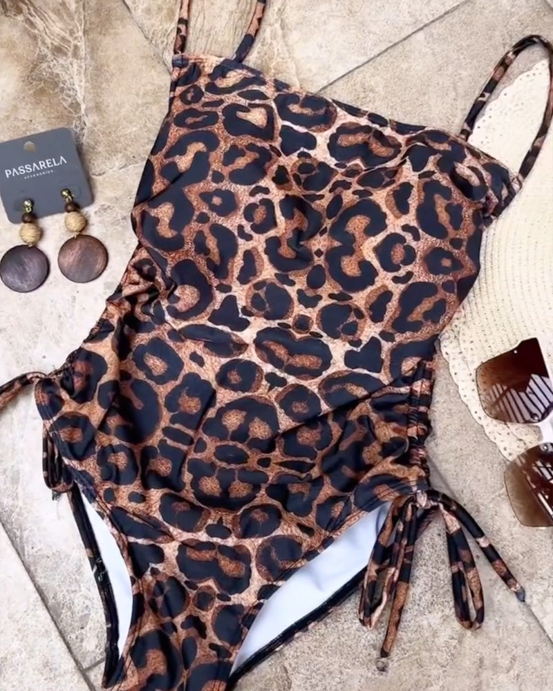 Women's Beach Sexy Leopard Print One-Piece Swimsuit