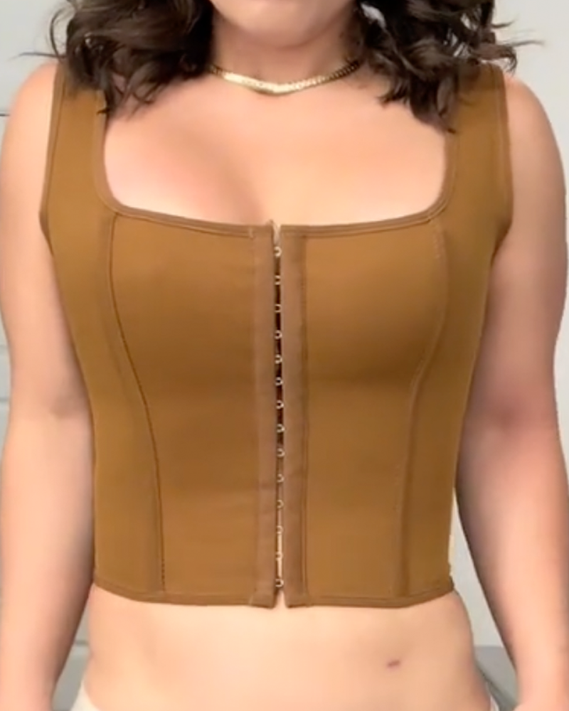 Women's Sexy Sleeveless Solid Color Corset Top